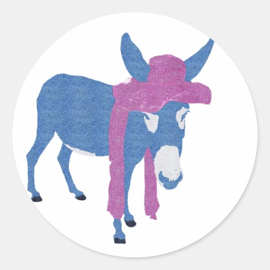 Denim Jenny Ronde Sticker (Voorkant)