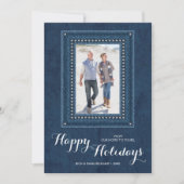 Denim-kerstfoto Feestdagenkaart (Voorkant)