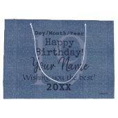 Denim Kijk Gift Bag HAMbyWG Groot Cadeauzakje (Achterkant)