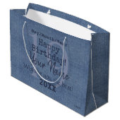 Denim Kijk Gift Bag HAMbyWG Groot Cadeauzakje (Achterkant Gekanteld)