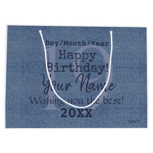 Denim Kijk  Gift Bag HAMbyWG Groot Cadeauzakje (Achterkant)