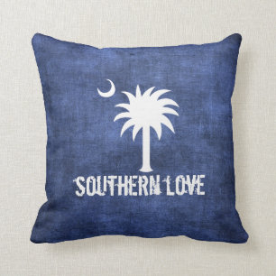 Denim Kijk naar South Carolina Love Palmetto Tree Kussen