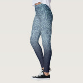 Denim kleur Retro Afdrukken Leggings (Links)