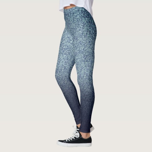 Denim kleur Retro Afdrukken Leggings (Links)