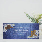 Denim laarzen & kanten trouw RSVP-kaarten Kaart (Staand voorkant)
