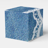 Denim & Lace Bedrukte Trouw Favor Dozen Custom Bedankdoosjes (Voorkant Zijde)