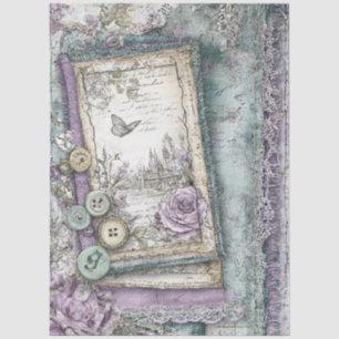 Denim & Lace Bloemen Fantasy Vlinders Decoupage Tissuepapier