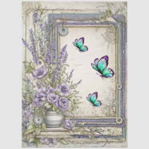 Denim & Lace Bloemen Fantasy Vlinders Decoupage Tissuepapier