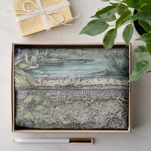 Denim & Lace Bloemen Fantasy Vlinders Decoupage Tissuepapier (Geschenk)