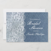 Denim & Lace Bruiloft uitnodiging voor een rustiek (Voorkant)