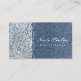Denim & Lace Chic Elegante Klasse Zakelijke Visite Visitekaartje