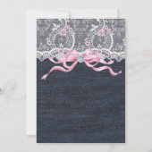 Denim Lace Diamond Bow Baby shower Kaart (Achterkant)