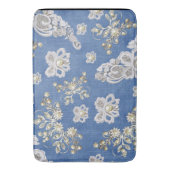 Denim Lace - Ivory-Pearls herhaal Patroon Badmat (Voorkant Verticaal)