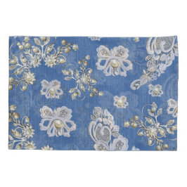 Denim - Lace Ivory Pearls herkent Patroon Kussensloop