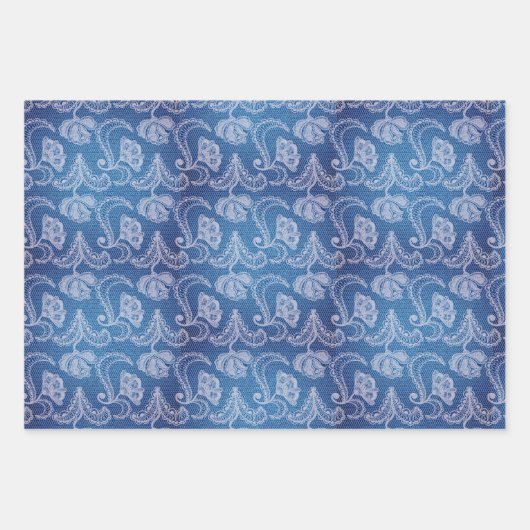 Denim Lace Mode Designer Texture Inpakpapier Vel (Voorkant 2)