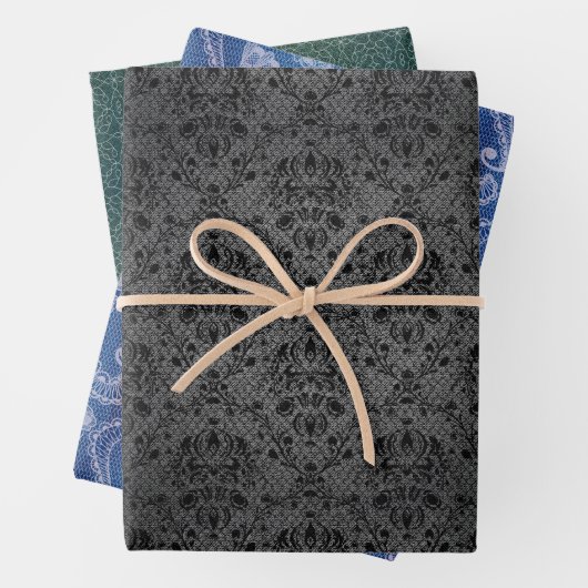 Denim Lace Mode Designer Texture Inpakpapier Vel (In situ)