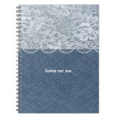 Denim & Lace Personalized Rustic Journal Notitiebo Notitieboek (Voorkant)
