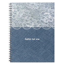 Denim & Lace Personalized Rustic Journal Notitiebo Notitieboek