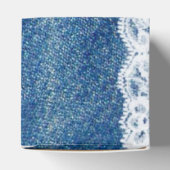 Denim & Lace Printed Wedding Favor Boxes Custom Bedankdoosjes (Bovenkant)