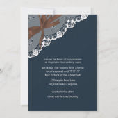 Denim Lace Ribbon & Bow Wedding Invitation Kaart (Achterkant)