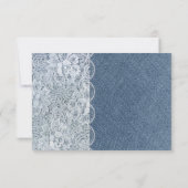 Denim & Lace Rustic Romance Trouwkaart RSVP Kaartje (Achterkant)