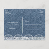 Denim & Lace Rustic Save The Date Huwelijks Uitnod Aankondigingskaart (Achterkant)