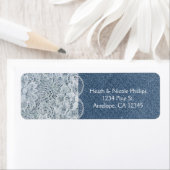Denim & Lace Rustic Uitnodigingskaart Adreslabels Etiket (Insitu)