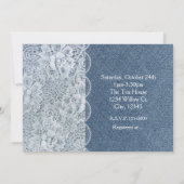 Denim & Lace Rustieke Bruiloft Feest Uitnodiging (Achterkant)