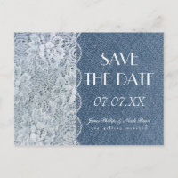 Denim & Lace Rustieke Save The Date Huwelijksansic