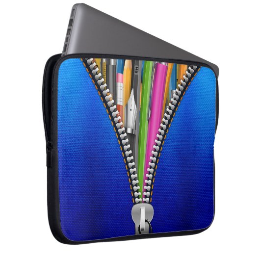 Denim Laptoptas met ritssluiting Graphic Laptop Sleeve (Voorkant Rechts)