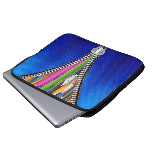 Denim Laptoptas met ritssluiting Graphic Laptop Sleeve (Voorkant onderkant)