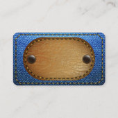 Denim lederen gestikte achtergrond visitekaartje (Achterkant)