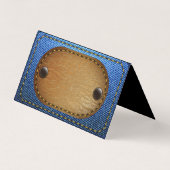 Denim Leer Gestikte Achtergrond Visitekaartje (Achterkant)