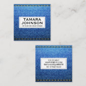 Denim | Lijkt gestikt Vierkante Visitekaartje (Voorkant / Achterkant)