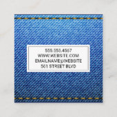 Denim | Lijkt gestikt Vierkante Visitekaartje (Achterkant)
