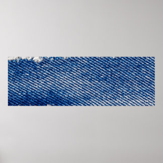 Denim lijst. Gedrukt denimweefsel met rand Poster