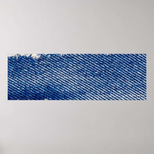 Denim lijst. Gedrukt denimweefsel met rand Poster (Voorkant)