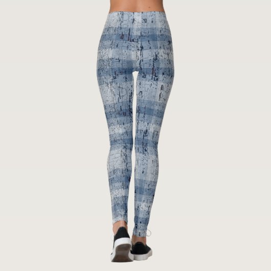 Denim Look Crackle Plaid Leggings (Achterkant)