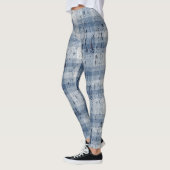 Denim Look Crackle Plaid Leggings (Links)