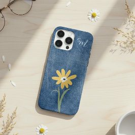 Denim Look Daisy Monogram Case-Mate iPhone Hoesje