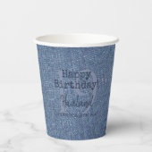 Denim look  Paper Cups HAMbyWG Papieren Bekers (Achterkant)