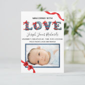 Denim Love -  3x5 Geboorteaankondiging Aankondiging (Staand voorkant)