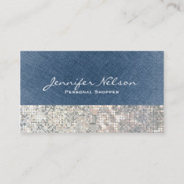 Denim Lovertjes Glitter Glamour Glam Businesskaart Visitekaartje