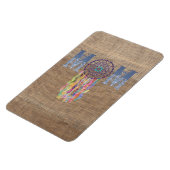 Denim mama met Lace Dreamweaver op Faux Burlap Magneet (Linkerzijde)