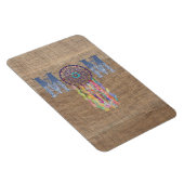 Denim mama met Lace Dreamweaver op Faux Burlap Magneet (Rechterzijde)