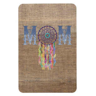 Denim mama met Lace Dreamweaver op Faux Burlap Magneet