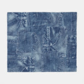 Denim-materiaal Fleece Deken (Voorkant (Horizontaal))