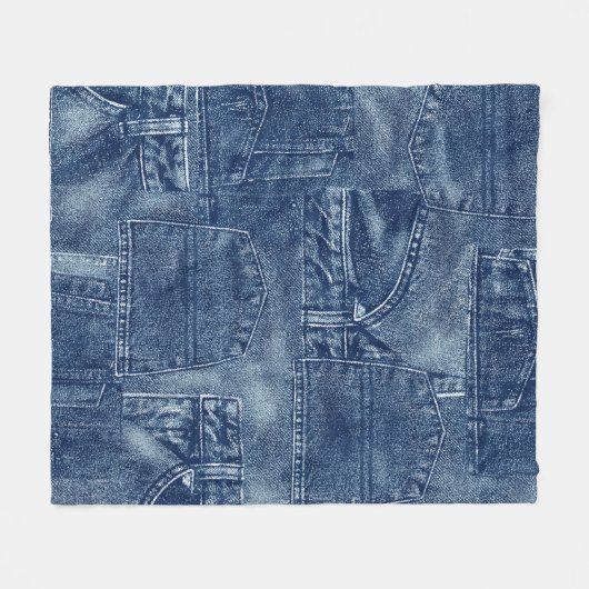 Denim-materiaal Fleece Deken (Voorkant (Horizontaal))