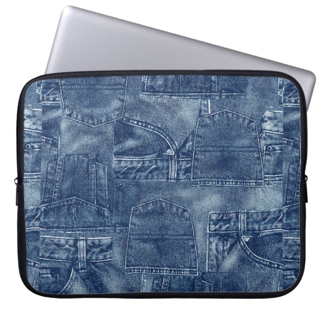 Denim-materiaal Laptop Sleeve (Voorkant)