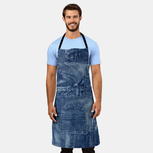 Denim-materiaal Schort (Gedragen)